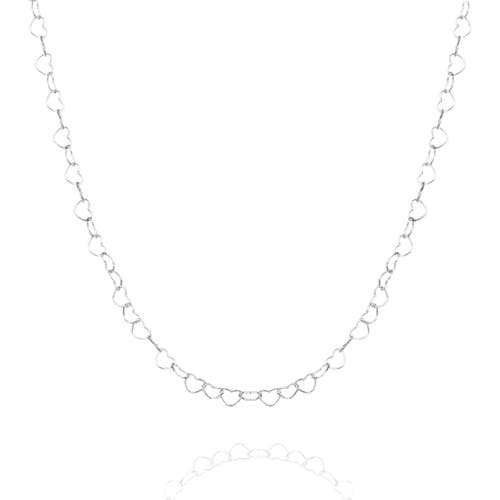 Spero London Love Heart Sterling Silver Chain Necklace In Metallic