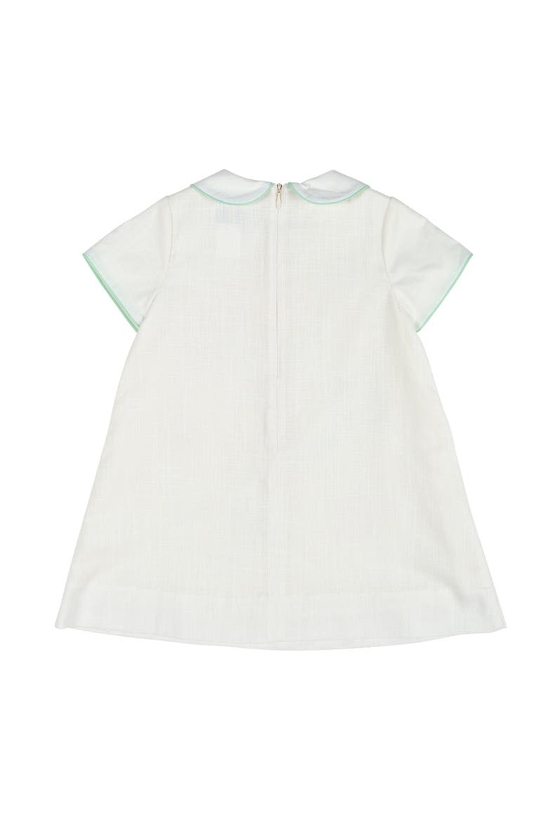 Linen Look Dress With Embroidered Flowers, Alternate, color, Ivory