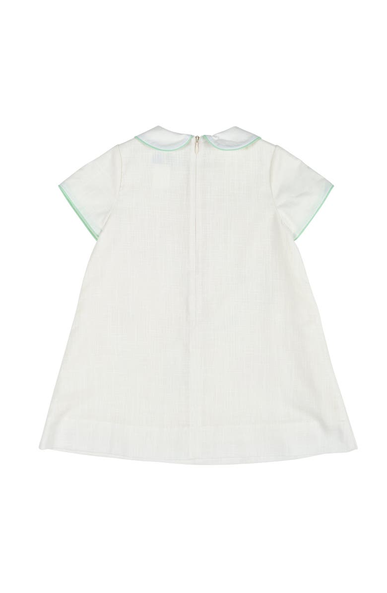 Florence Eiseman Linen Look Dress With Embroidered Flowers, Alternate, color, Ivory