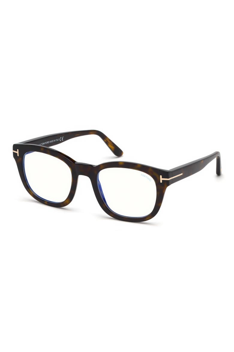 50mm Round Optical Glasses, Alternate, color, DARK HAVANA ROSE GOLD