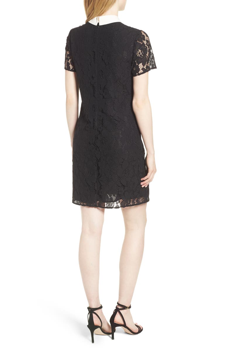 CeCe Collared Cotton Blend Lace Dress, Alternate, color, 