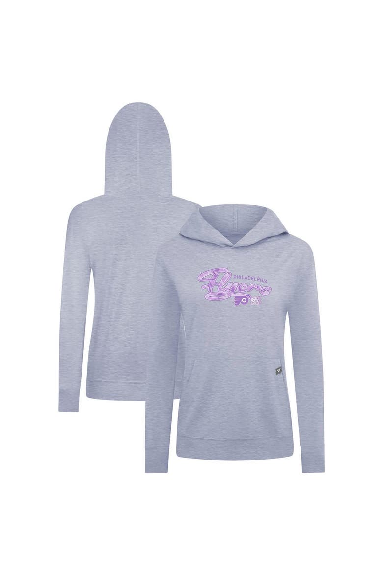 Women's Levelwear  Heather Gray Philadelphia Flyers Hockey Fights Cancer Relay Pullover Hoodie, Main, color, Heather Gray