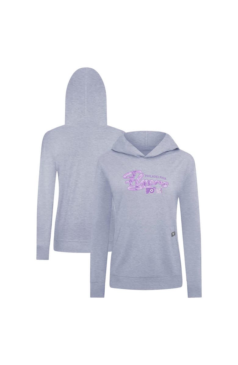 LEVELWEAR Women's Levelwear  Heather Gray Philadelphia Flyers Hockey Fights Cancer Relay Pullover Hoodie, Main, color, Heather Gray