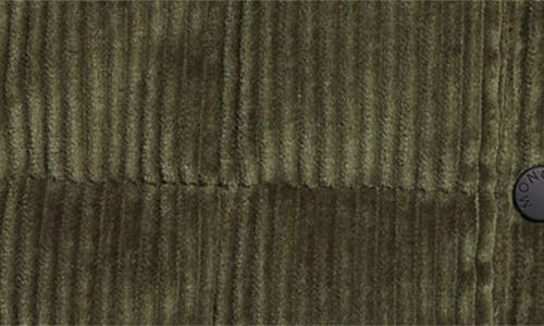 Moncler Gelt Corduroy Puffer Down Shirt Jacket In Thyme