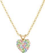 FZN 10k Gold Crystal Heart Pendant Necklace