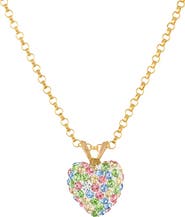 FZN 10k Gold Crystal Heart Pendant Necklace