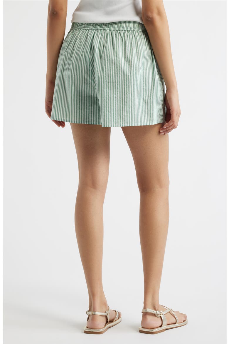Stripe Cotton Drawstring Shorts, Alternate, color, GREEN STRIPE