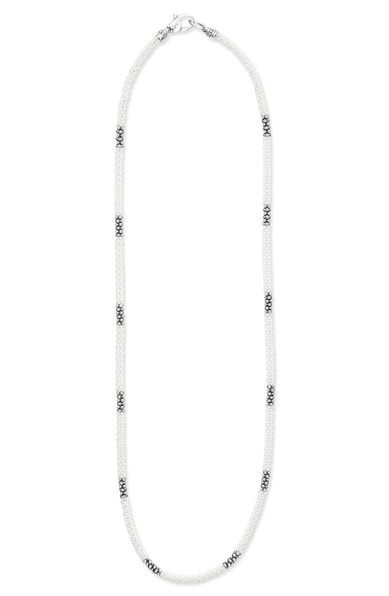 LAGOS White Caviar Beaded Necklace, Main, color,