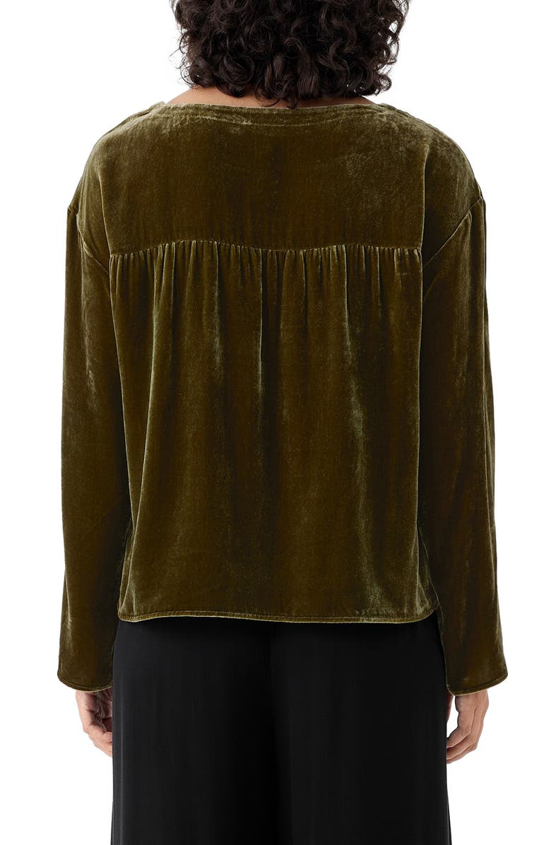 Eileen Fisher Ballet Neck Velvet Top, Alternate, color,