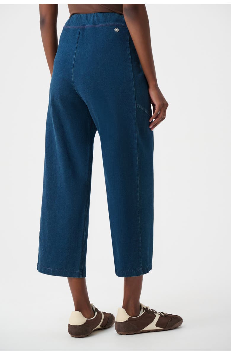 Joseph Ribkoff Knit Denim Culotte Pull-On Pants, Alternate, color, Dark Denim Blue