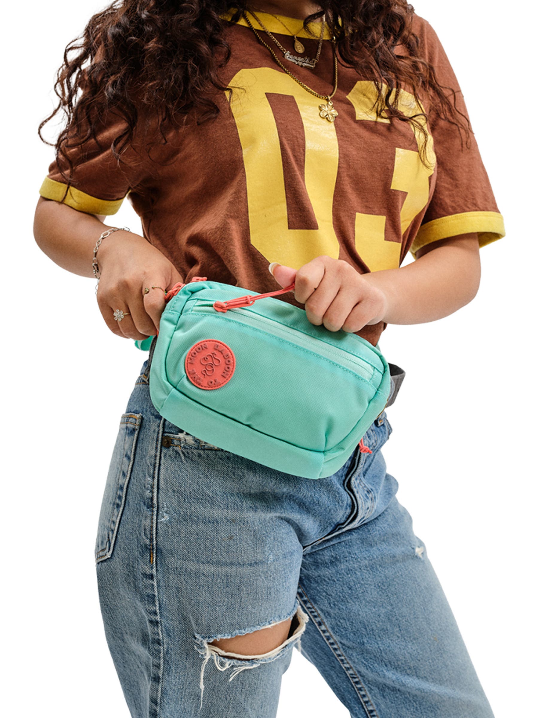 Baboon to the Moon Fannypack Mini 1.5L, Alternate, color, Aqua Drift