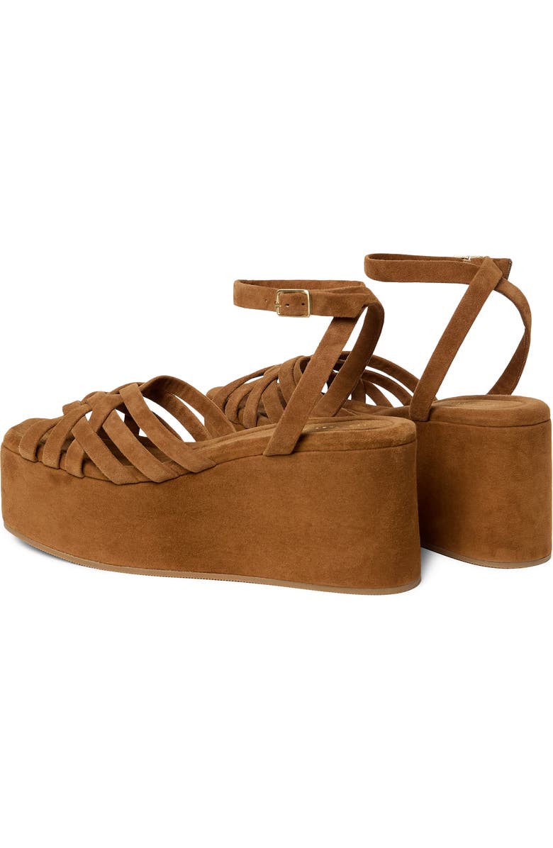 Loeffler Randall Channing Ankle Strap Platform Wedge Sandal, Alternate, color, Cacao