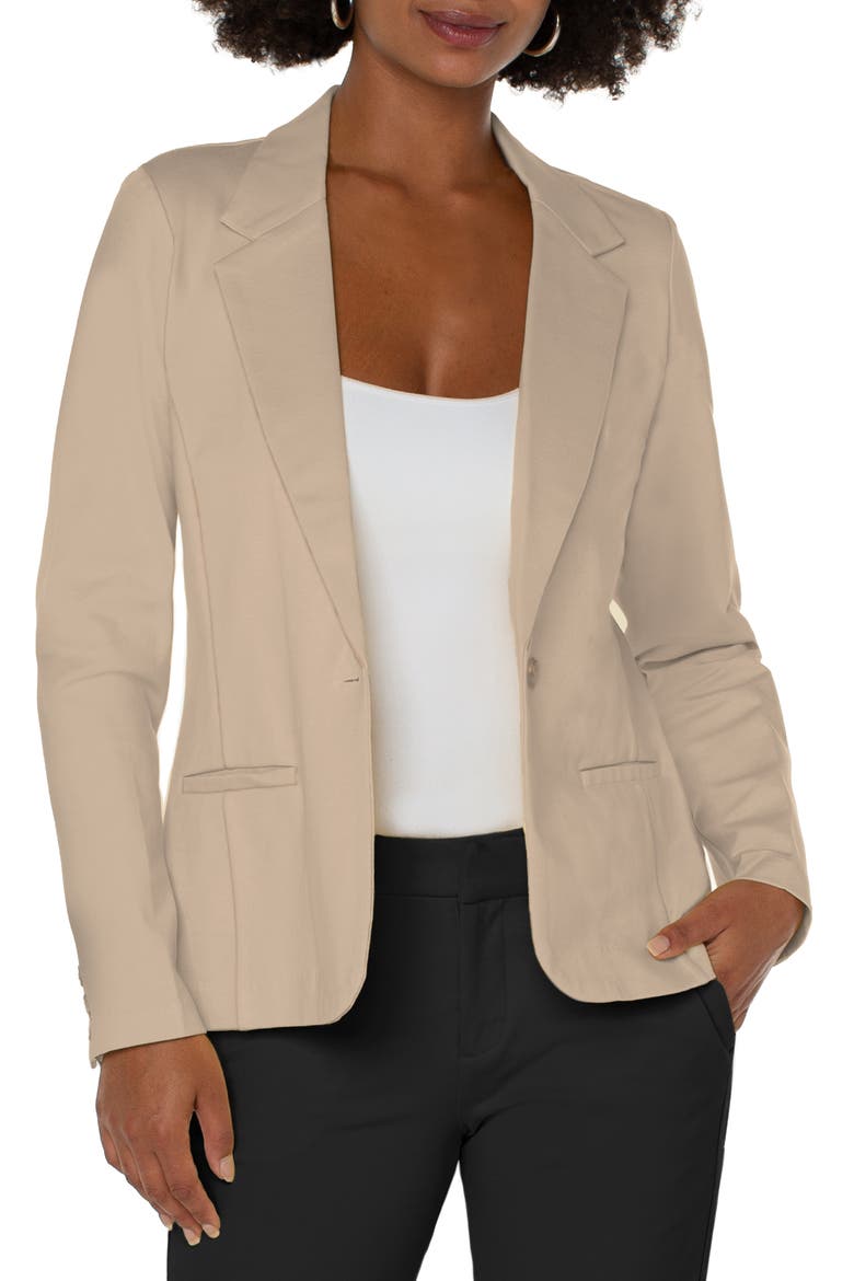 Fitted Knit Blazer, Main, color, BISCUIT TAN