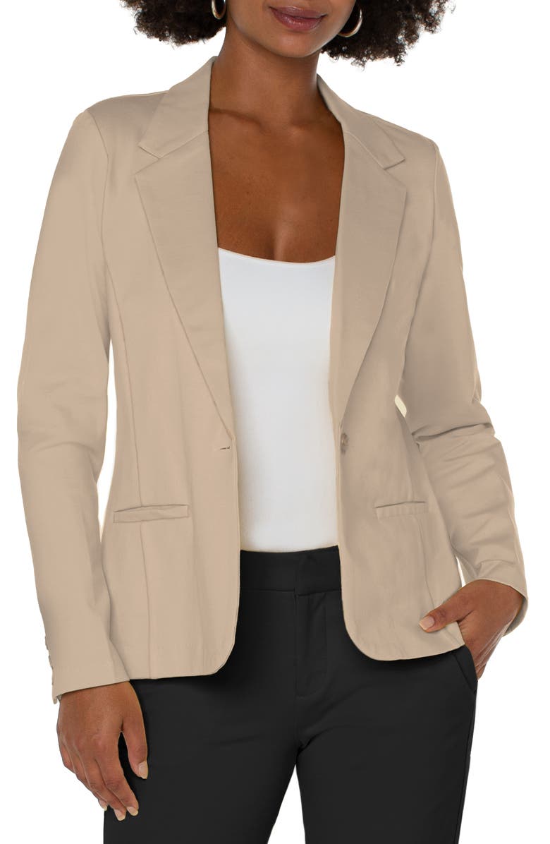 Liverpool Los Angeles Liverpool Fitted Knit Blazer, Main, color, Biscuit Tan