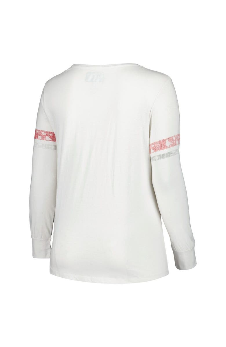 PROFILE Women's White Alabama Crimson Tide Contrast Stripe Scoop Neck Long Sleeve T-Shirt, Alternate, color, 