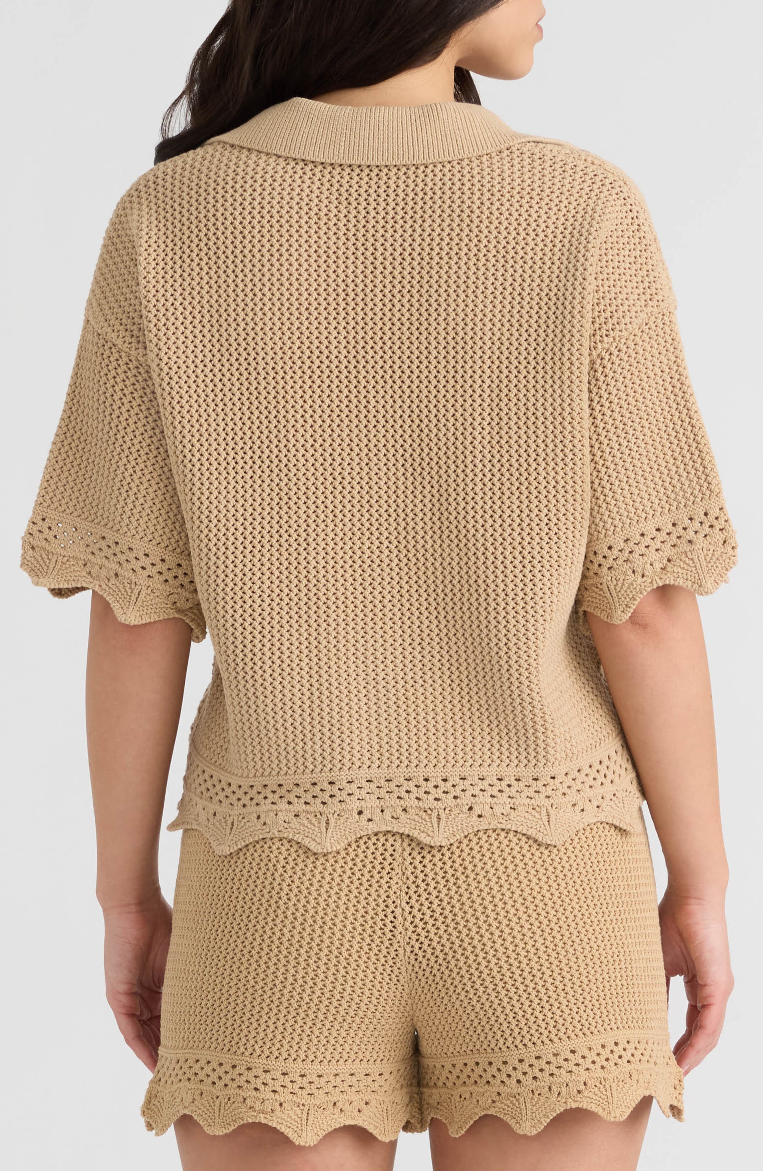 Open Stitch Button-Up Shirt - image 2
