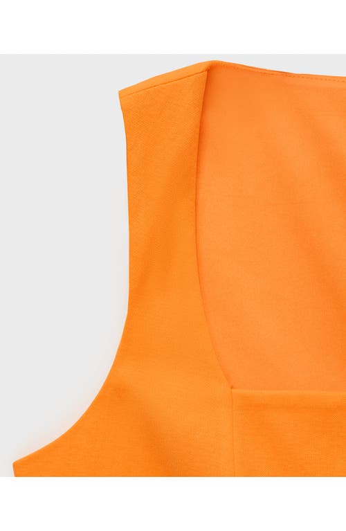Mango Square Neck Vest In Yellow