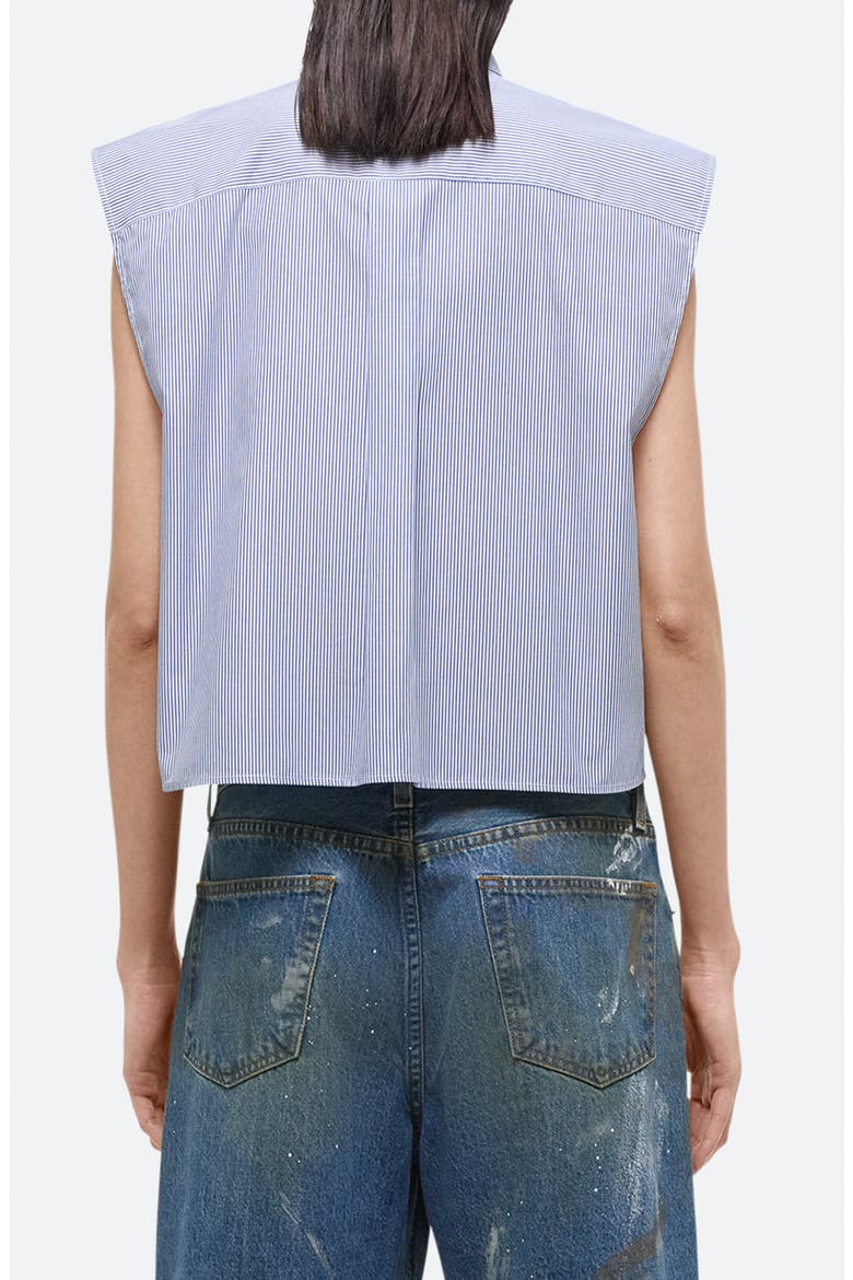 Stripe Sleeveless Tuxedo Shirt, Alternate, color, BLUE STRIPE