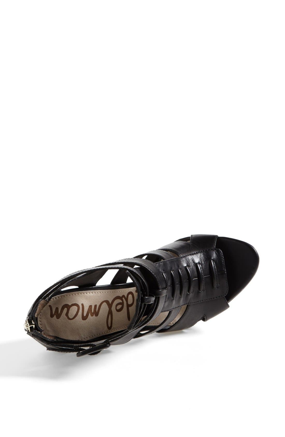 'Emlyn' Sandal, Alternate, color, BLACK LEATHER