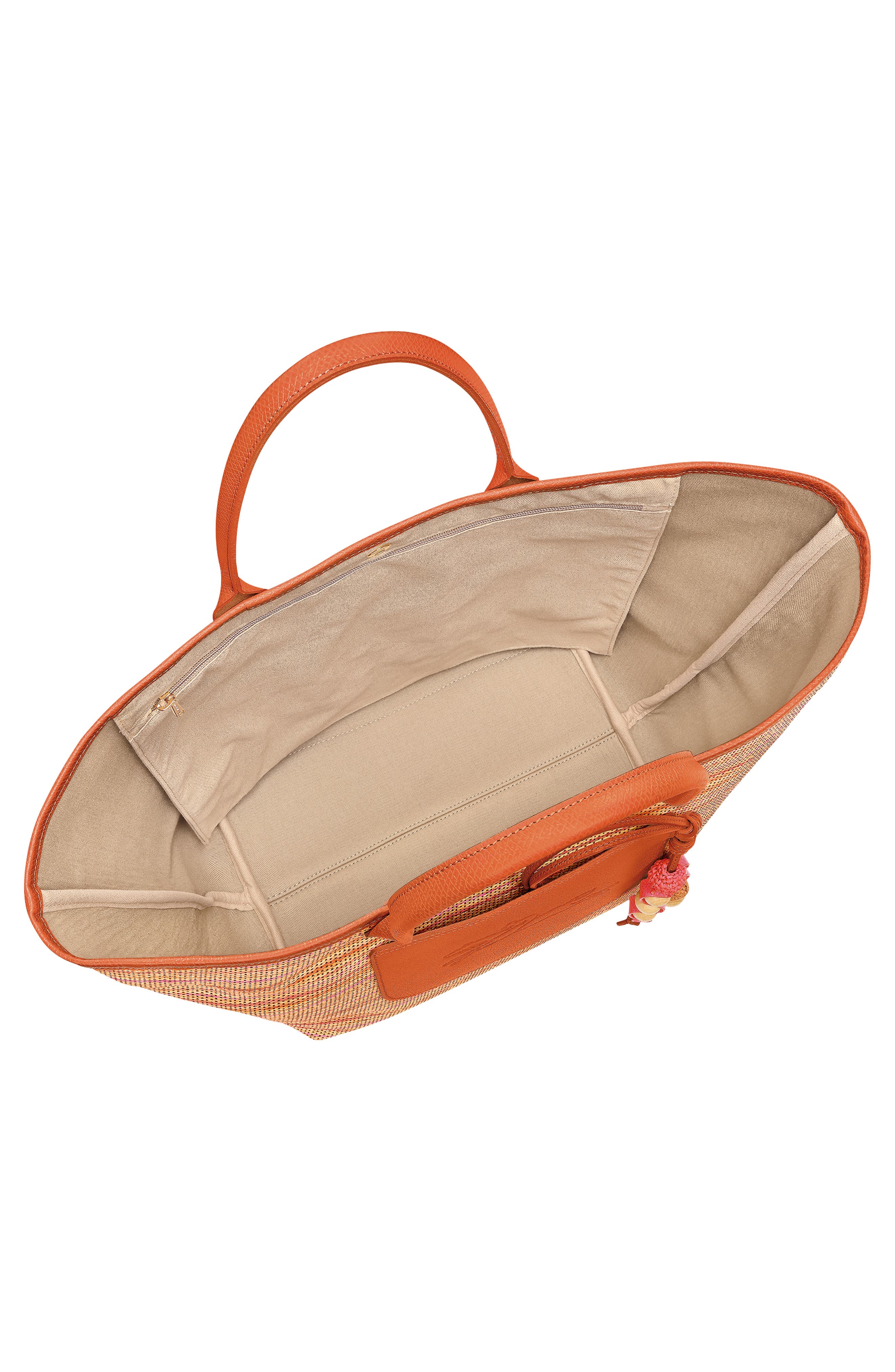 Longchamp Large Le Pliage Panier Rainbow Raffia Tote, Alternate, color, Rainbow