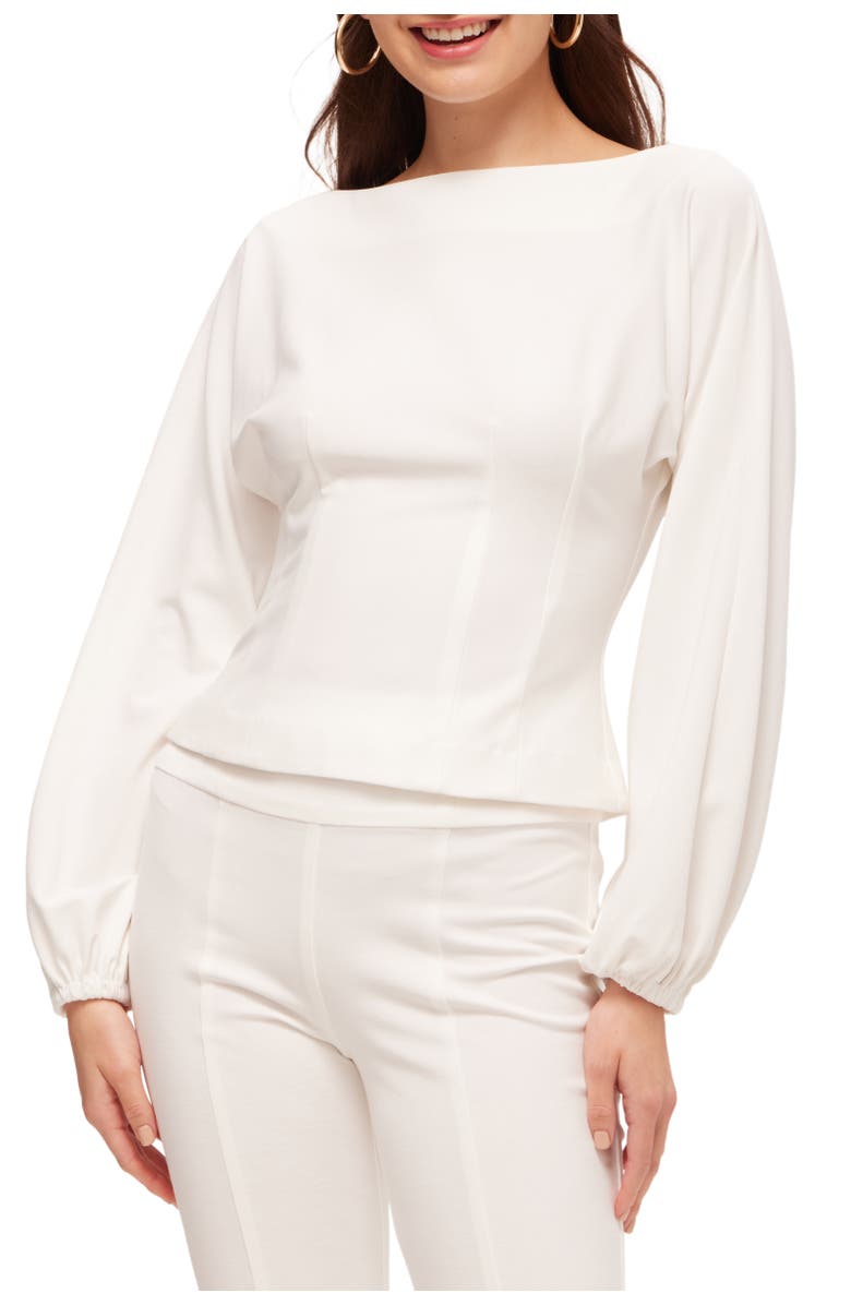 Trina Turk Back Zip Ponte Prime Top, Main, color, 