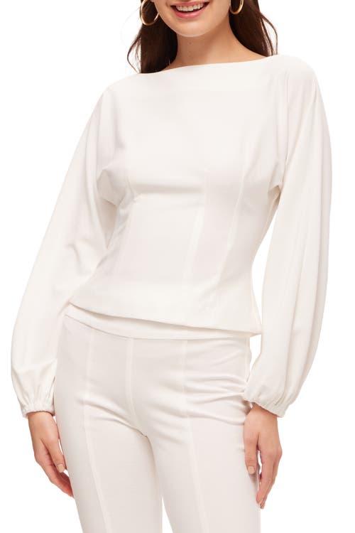 Trina Turk Back Zip Ponte Prime Top In Whitewash