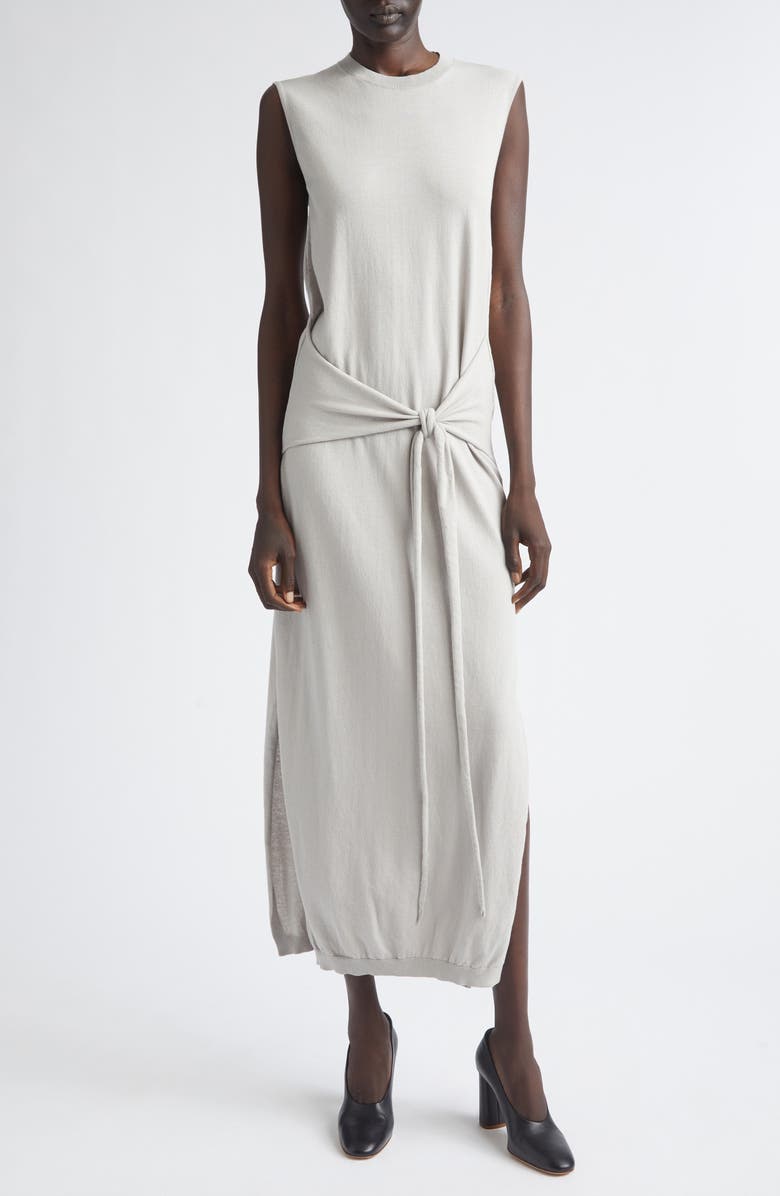Lemaire Knotted Cotton Crepe Sweater Dress, Alternate, color, Mist