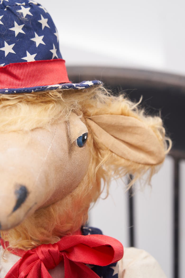 Patriotic Gordon  Sheep w/ Stars & Stripes Vest Decorative Figurine, Alternate, color, Red