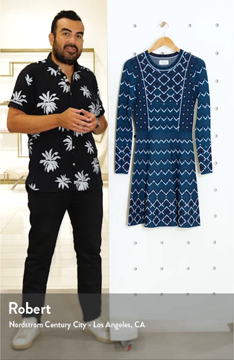 Fit & Flare Long Sleeve Sweater Dress, sales video thumbnail