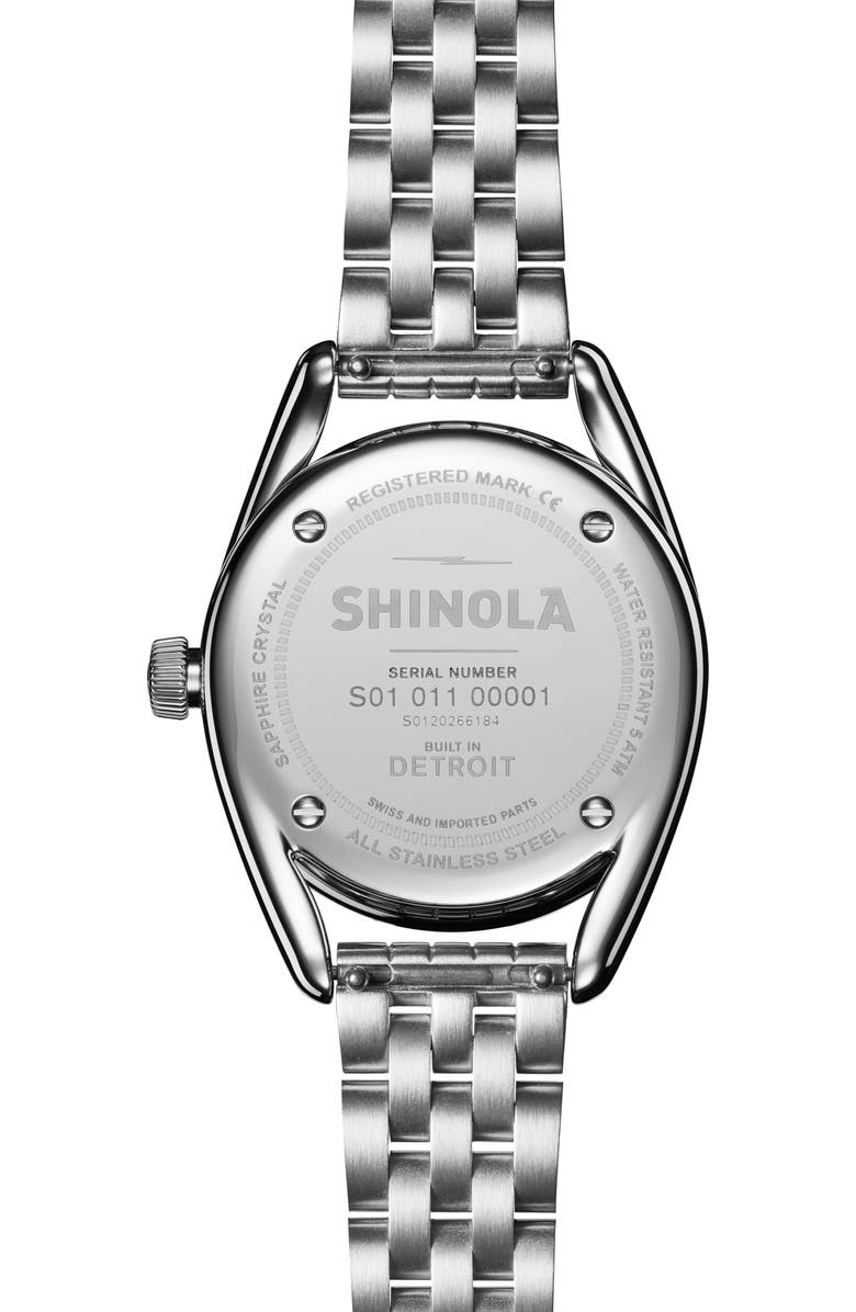 Shinola Derby Diamond & Mother-of-Pearl Bracelet Watch, 30.5mm, Alternate, color,