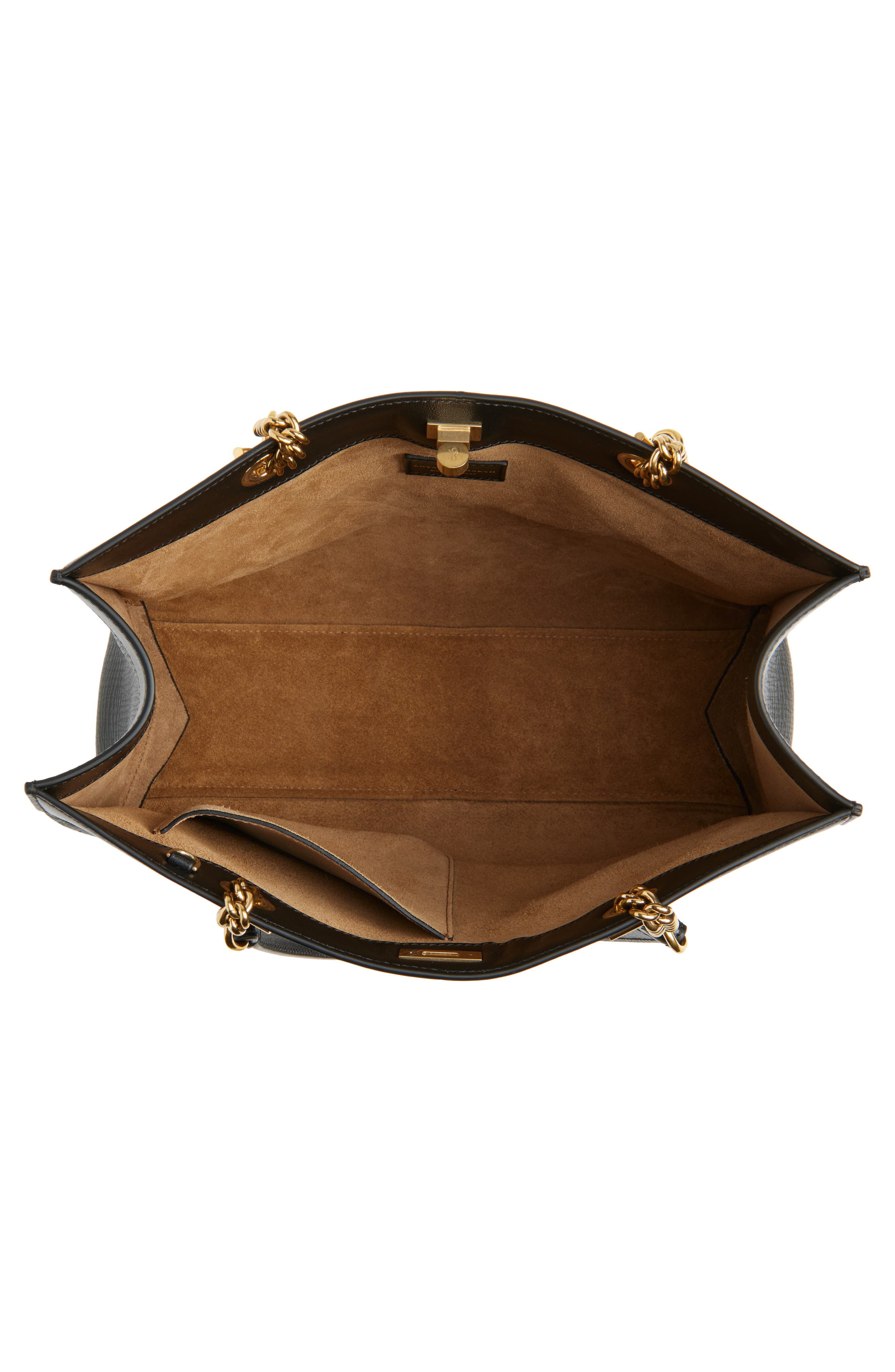 Anya Hindmarch Small Mortimer Eyelet Chain Crosshatch Leather Tote, Alternate, color, Black