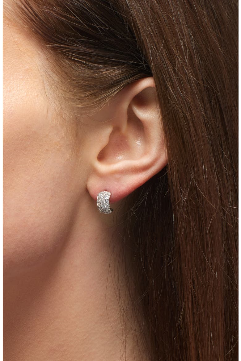 The Perfect Gift Crushed Pave Stud Earrings, Alternate, color, RHODIUM