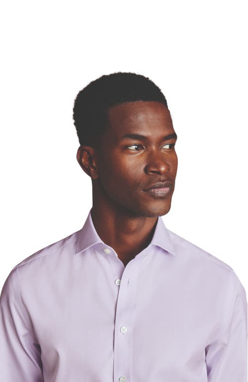 Charles Tyrwhitt Cutaway Collar Non-iron Twill Shirt In Lilac Purple