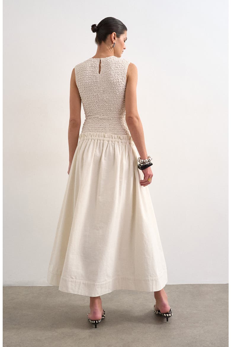 Drop Waist Cotton Maxi Dress, Alternate, color, WHITE