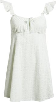 BP. Cotton Eyelet Flutter Sleeve Minidress