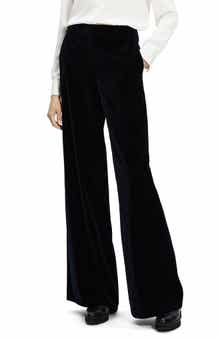 Theory Demitria Stretch Velveteen Flare Leg Trousers
