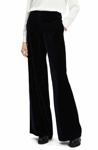 Theory Demitria Stretch Velveteen Flare Leg Trousers