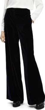 Theory Demitria Stretch Velveteen Flare Leg Trousers