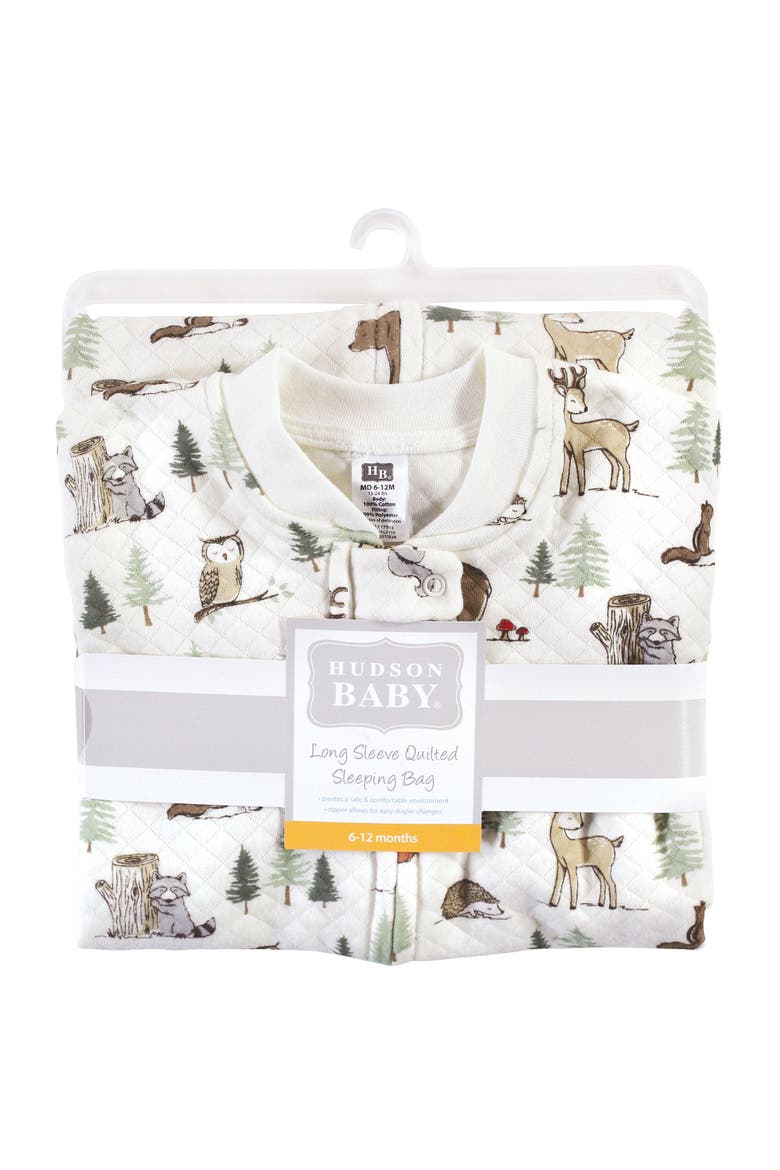 Premium Quilted Long-Sleeve Sleep & Wear Comfort Layer, Alternate, color, Forest Animals
