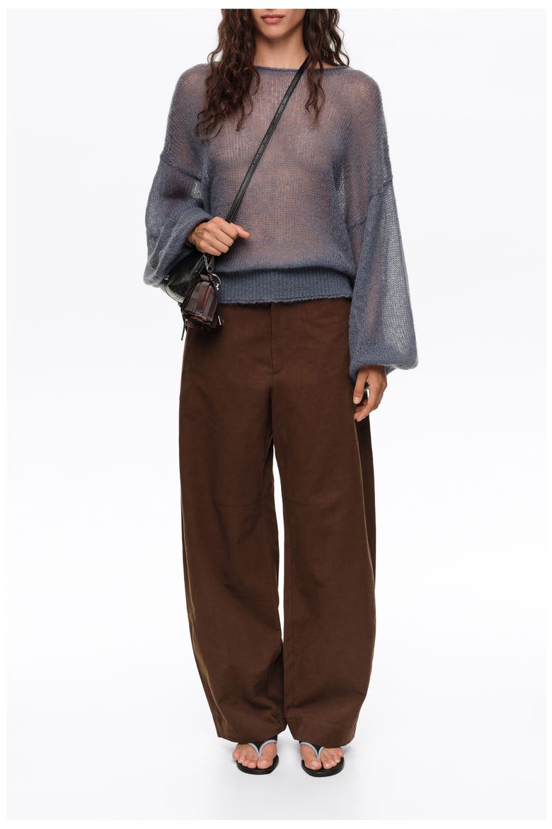 Barrel-Leg Trousers with Adjustable Waist, Alternate, color, OAK