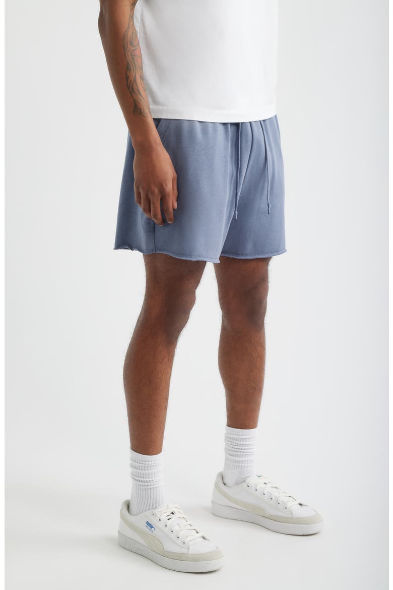 Frayed Terry Sweat Shorts, Alternate, color, GREY FOLKSTONE