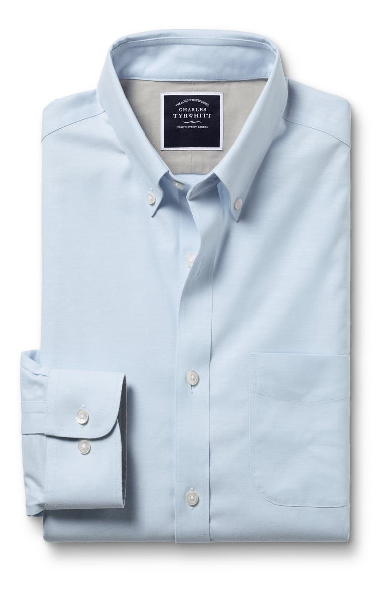 Charles Tyrwhitt Slim Fit Button-Down Collar Non-Iron Stretch Oxford Shirt, Alternate, color, Sky Blue