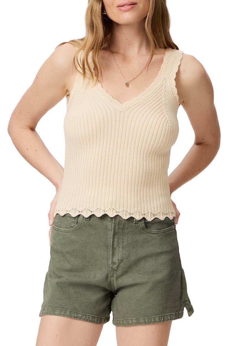 Buona Cotton Rib Sweater Tank, Main, color, ECRU