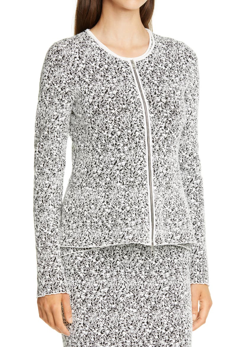 Festiny Zip Front Cardigan, Alternate, color, BLACK FANTASY