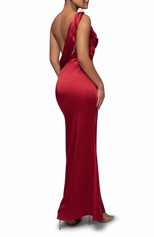 Shop Jluxlabel Belle Drapey Satin Column Gown