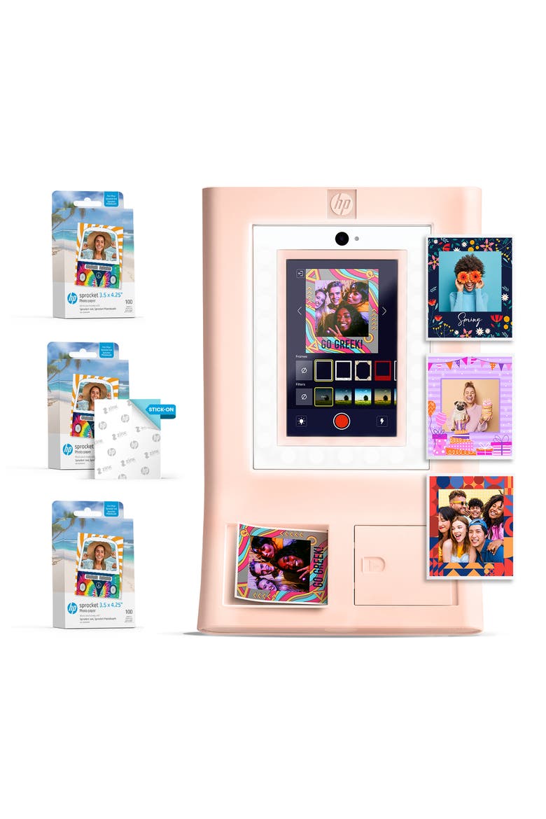 Sprocket Photobooth 3x4" Photo Printer Bundle, Main, color, Pink