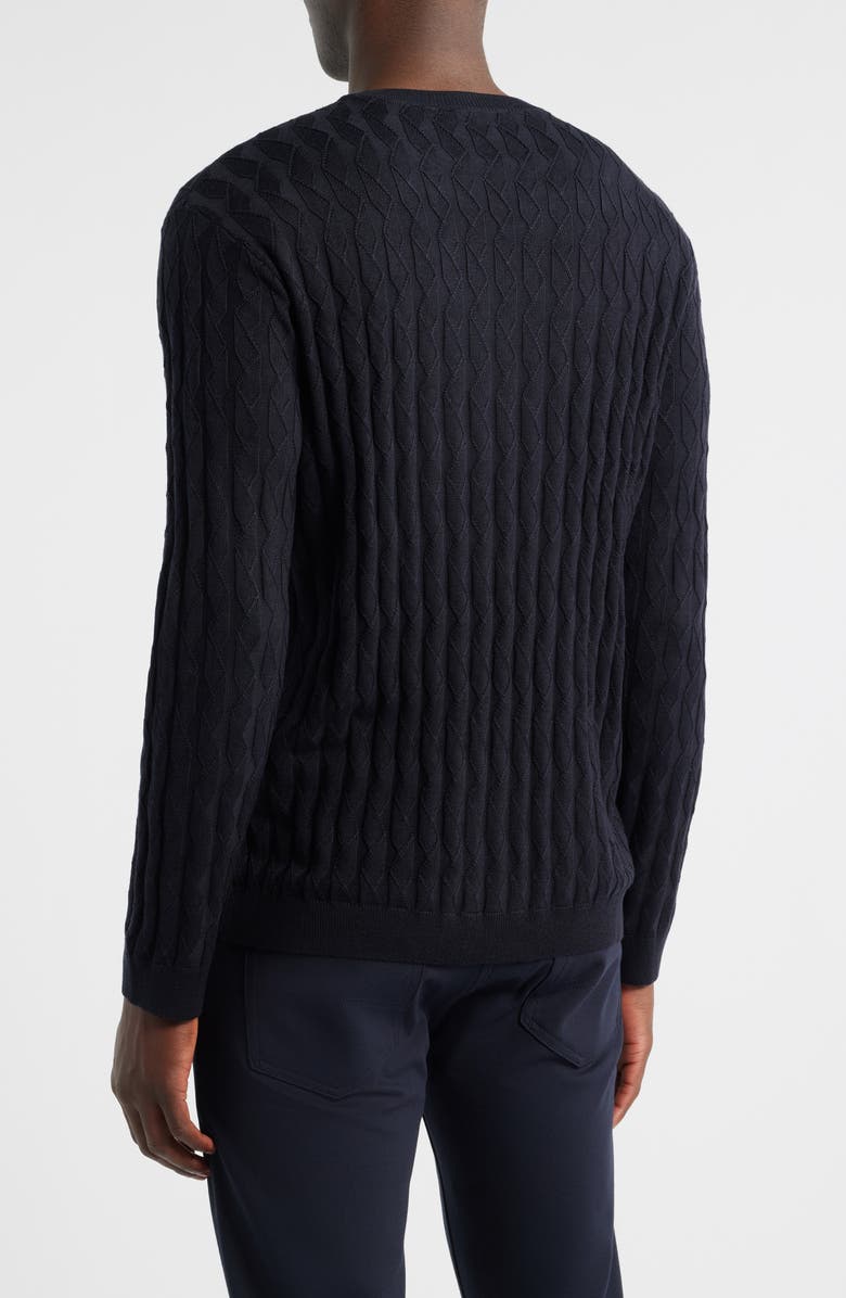 Emporio Armani Ribbed Crewneck Sweater, Alternate, color, Solid Blue Navy