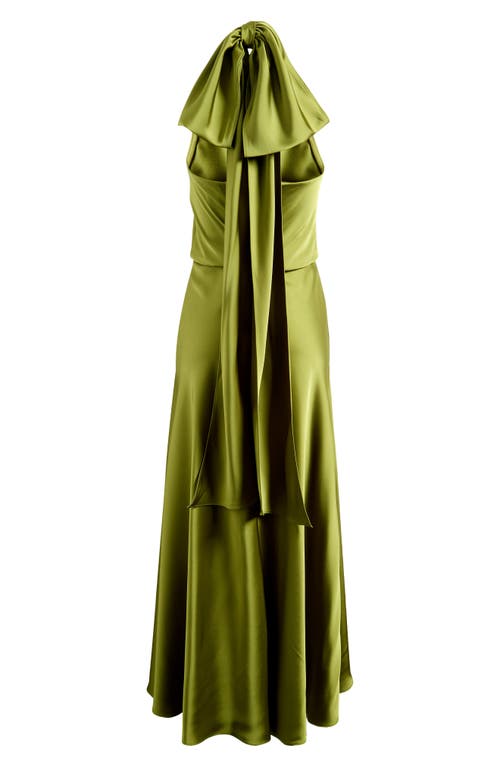 HALSTON HALSTON WYNN HALTER CHARMEUSE GOWN