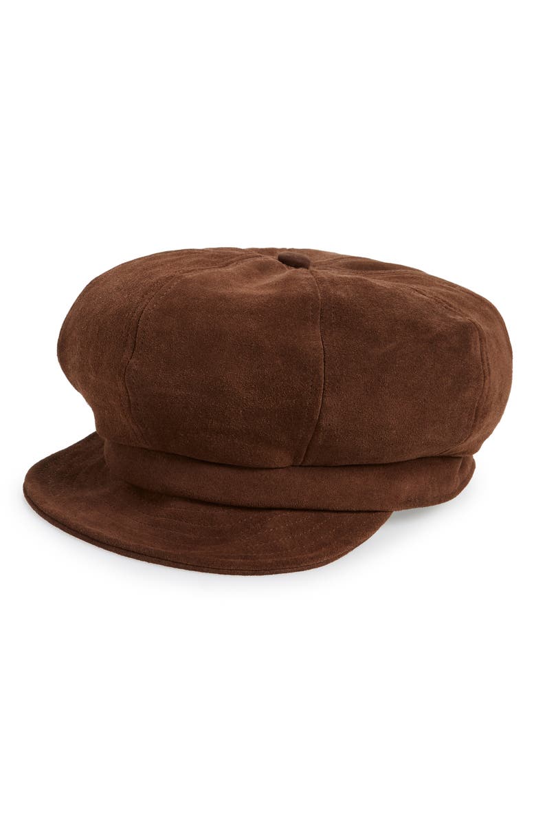 Brixton Montreal Unstructured Leather Driving Cap, Main, color, 