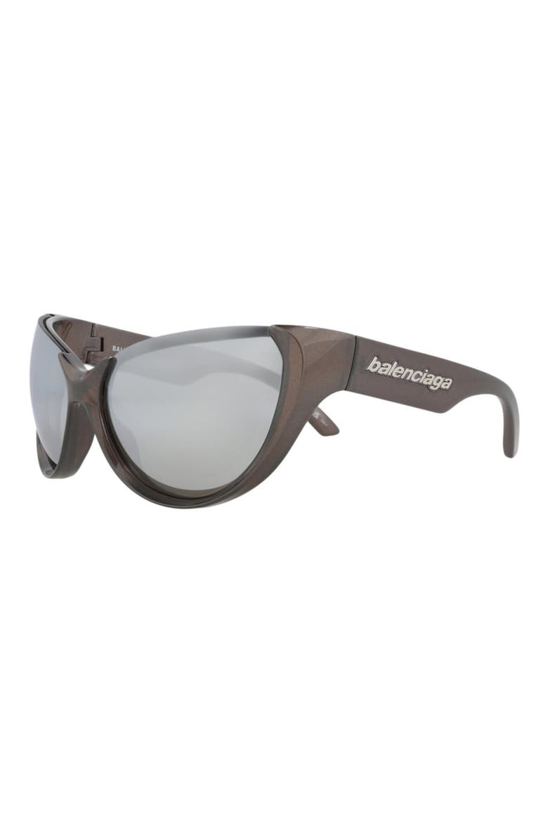 65mm Geometric Sunglasses, Alternate, color, DARK GREY/SILVER
